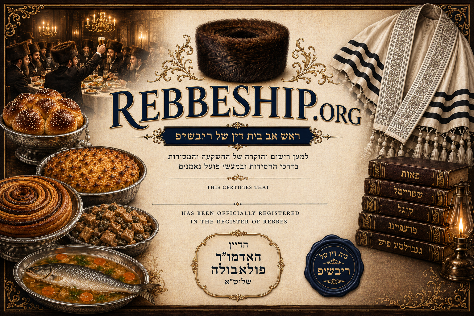 Beis Din of Rebbeship certificate template